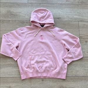 Polo Ralph Lauren pink sweats hood hoody woman size XL big embroidery pony